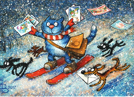 Blue Cat New Year Letters