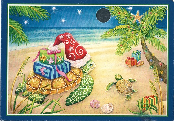 Turtle Christmas Postcard