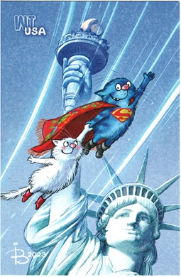 Blue Cat World Trip Statue of Liberty